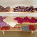 Marlene Holloway, woollen scarves , knitted